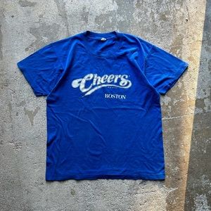 Vintage 1987 Cheers Boston Single Stitch T-Shirt Blue Size Large
